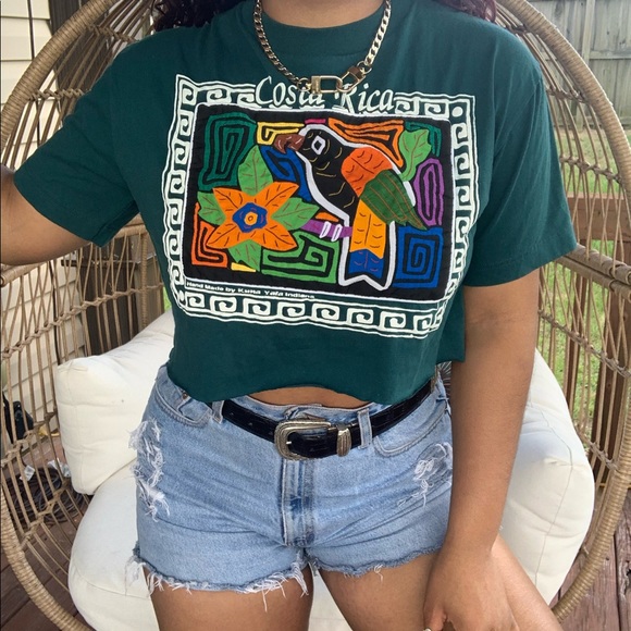 Tops - Costa Rica Hand Made Kunna Yala Indians Crop Top